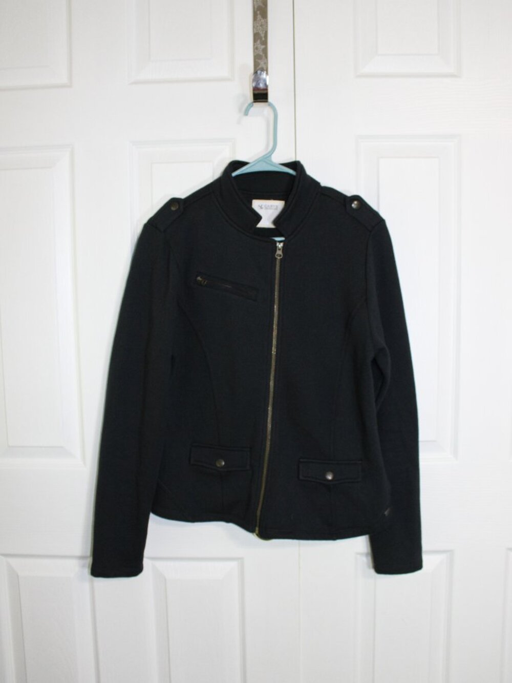 Carve Designs Black Asymmetrical Zip Up Military Inspired Utility Jacket